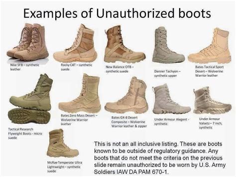 list of army approved boots.